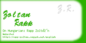 zoltan rapp business card